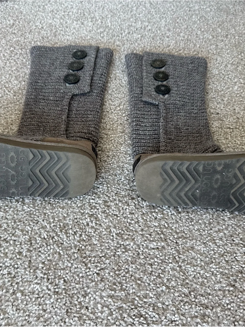 UGG Classic Cardy button sweater boots - grey